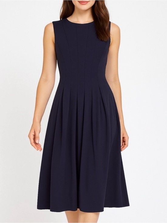 Lauren Ralph Lauren Dresses & Skirts - Lauren Ralph Lauren Navy Sleeveless Pleated Midi Dress